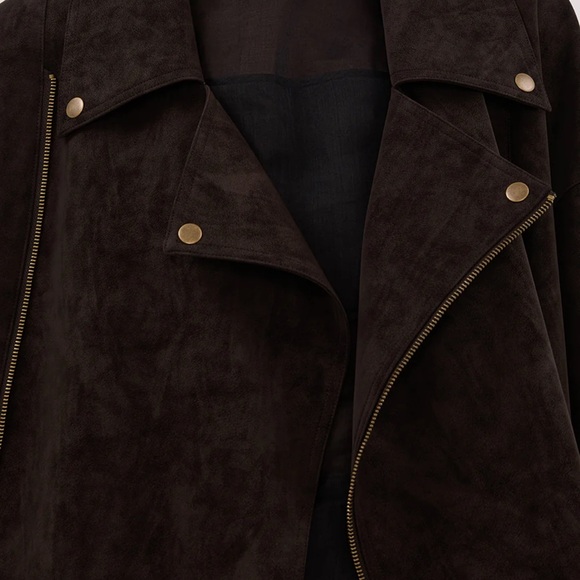 DISSH Oakland Choc Oversized Faux Suede Jacket - Picture 9 of 10